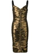 Dolce & Gabbana Lamé Ruched Dress - Gold