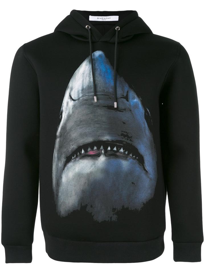 Givenchy - Shark Print Hoodie - Men - Viscose - M, Black, Viscose