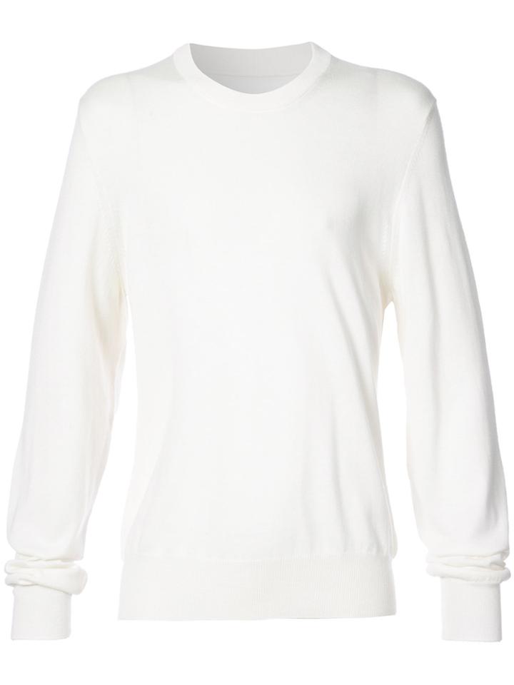Maison Margiela Elbow Patch Crew Neck Jumper - White