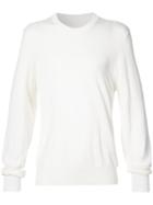 Maison Margiela Elbow Patch Crew Neck Jumper - White
