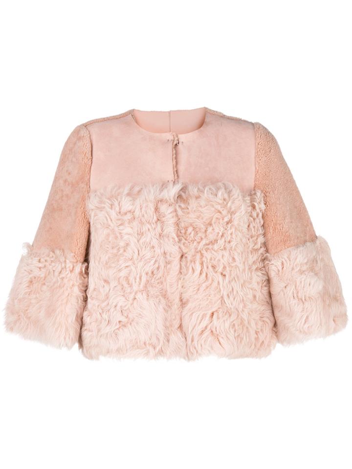 Red Valentino Lamb Fur Jacket - Pink & Purple