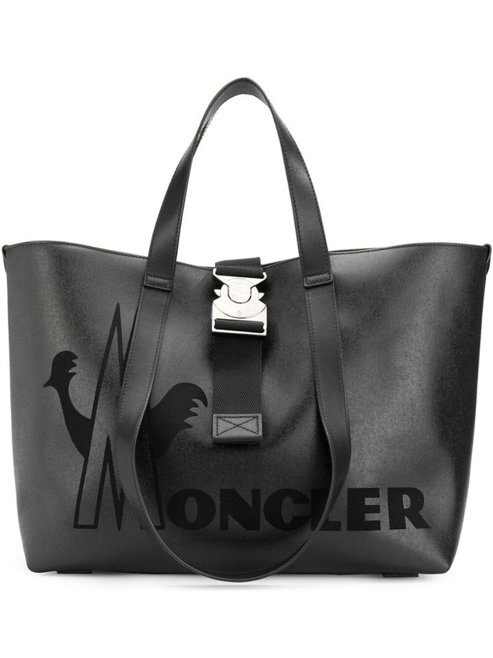Moncler Logo Print Tote - Black