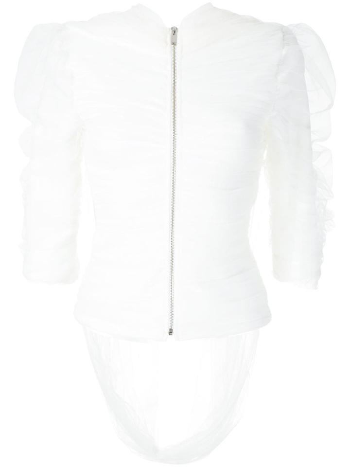 Gloria Coelho Draped Tulle Blouse - White