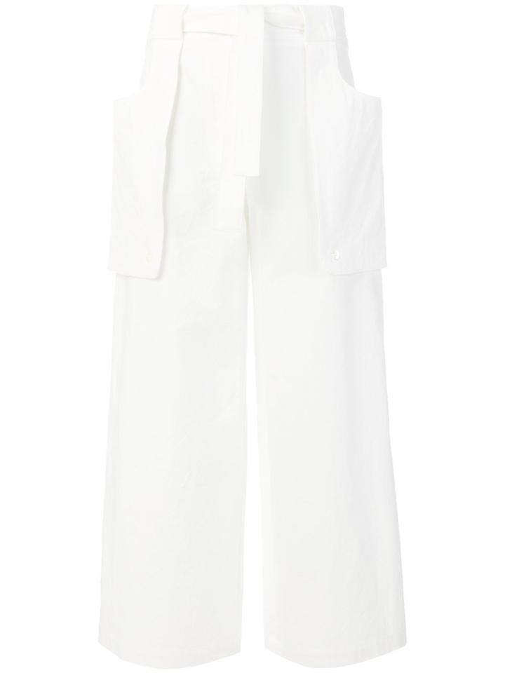 Thom Browne Wide Leg Trousers - White