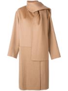 Paule Ka Shawl Detail Oversized Coat - Nude & Neutrals