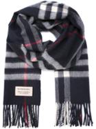 Burberry - Checked Scarf - Men - Cashmere - One Size, Blue, Cashmere