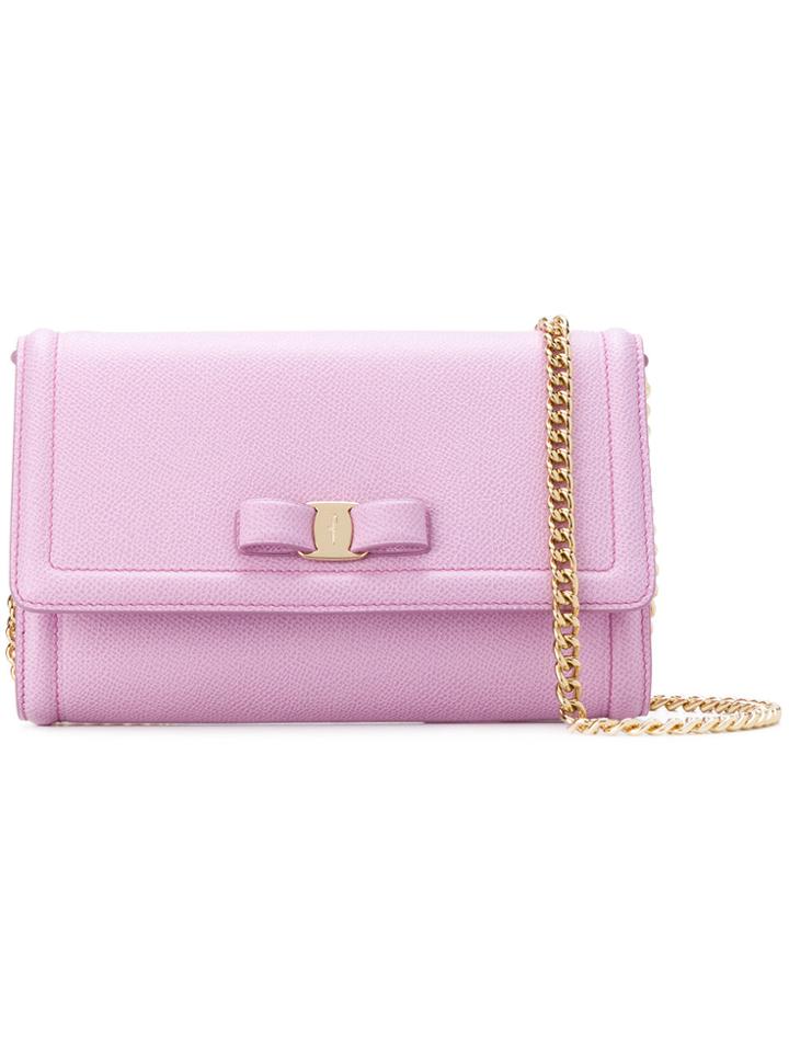 Salvatore Ferragamo Vara Shoulder Bag - Pink & Purple