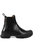 Gucci Logo Patch Ankle Boots - Black