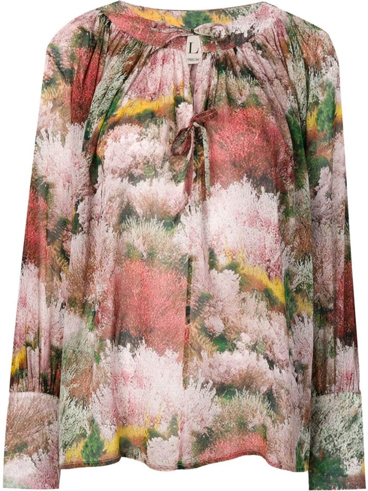 L'autre Chose Printed Georgette Blouse - Pink