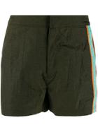 Islang Stripe Detail Swim Shorts - Green