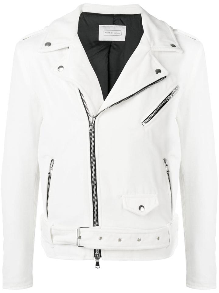 Route Des Garden Velvet Biker Jacket - White