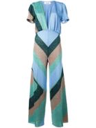 Circus Hotel Plunge-neck Jumpsuit - Blue