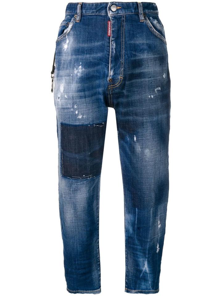 Dsquared2 Faded Denim Culottes - Blue