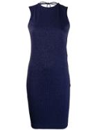 Fisico Lurex Fitted Dress - Blue