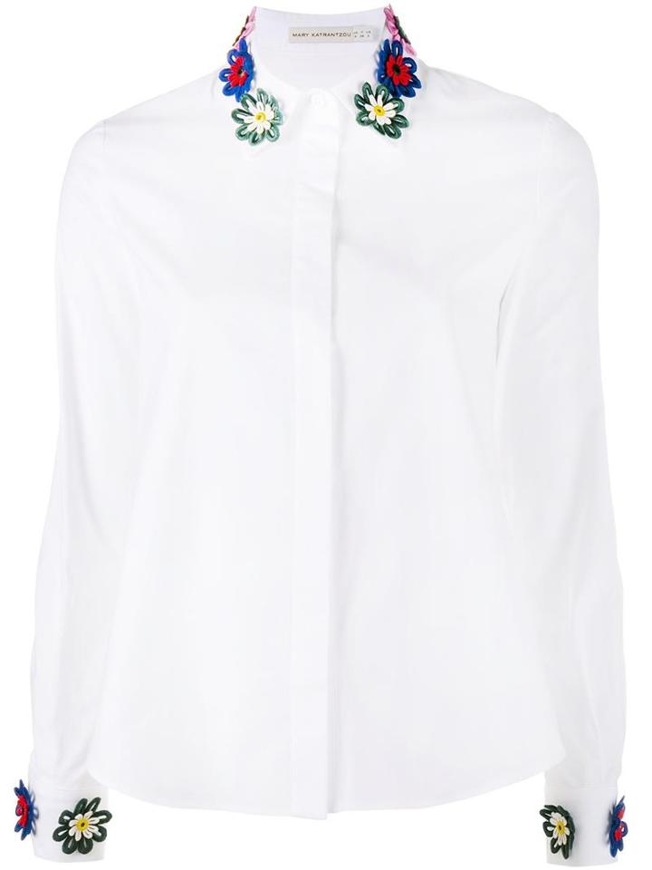 Mary Katrantzou Shane Guipure-lace Shirt, Women's, Size: 10, White, Cotton/spandex/elastane