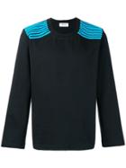 Dima Leu Striped Shoulders Sweatshirt - Blue