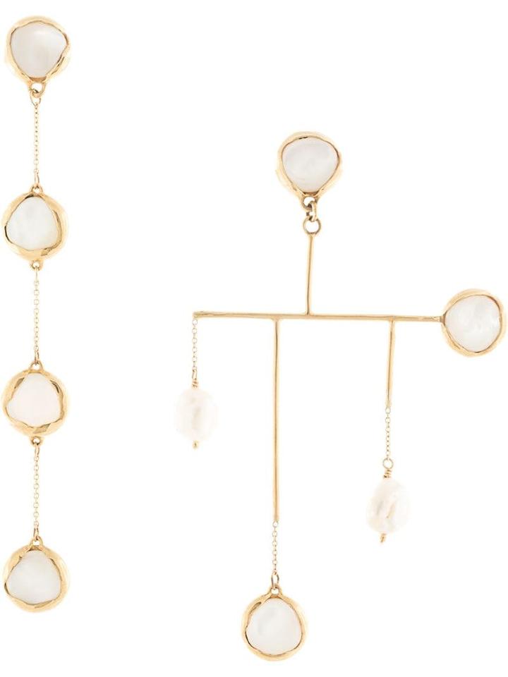 Faris Ovo Mobile Mismatched Earrings - Gold