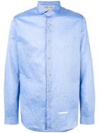 Dnl Spread Collar Shirt, Men's, Size: 42, Blue, Cotton/polyamide