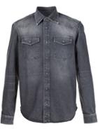 Maison Margiela Stonewash Denim Shirt, Men's, Size: 44, Black, Cotton