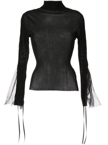 Shanshan Ruan Plissé Top - Black