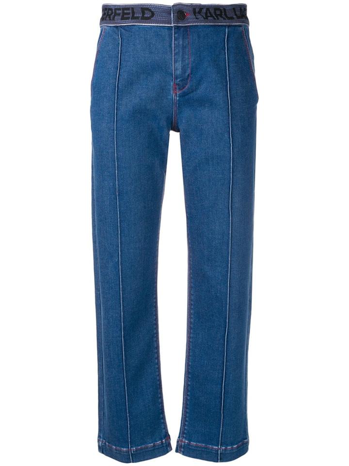 Karl Lagerfeld Tailored Pintuck Jeans - Blue