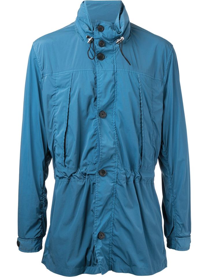 Cerruti 1881 Buttoned Rain Coat - Blue