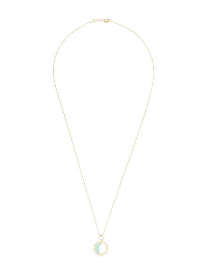 Andrea Fohrman 18kt Yellow Gold Diamond Moon Phase And Turquoise