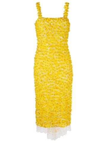 Isabela Capeto Floral Midi Dress, Women's, Size: 38, Yellow/orange, Polyester