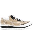 Les Hommes Ridged Lace Up Sneakers - Nude & Neutrals