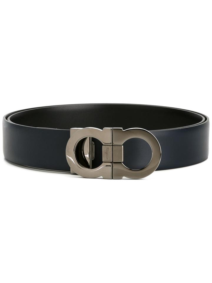 Salvatore Ferragamo Gancini Belt, Men's, Size: 105, Blue, Leather