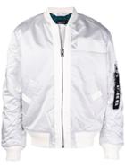 Diesel Logo Tag Bomber Jacket - White