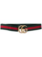 Gucci Red Torchon Double G Buckle Web Belt - Green