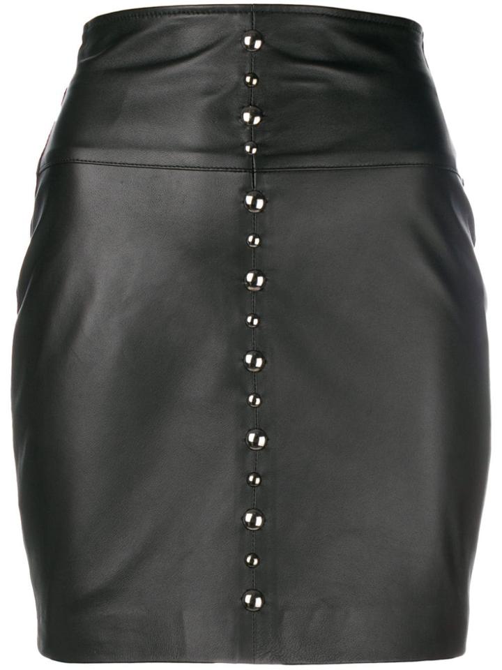 Pinko Front Rivet Detail Short Skirt - Black