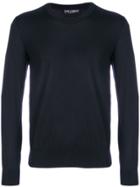 Kenzo Logo Embroidered Rib Detail Sweater - Blue