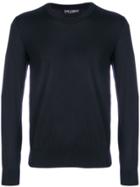 Kenzo Logo Embroidered Rib Detail Sweater - Blue