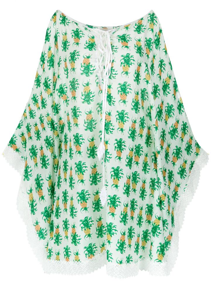 Martha Medeiros Pineapple Print Dress - Green
