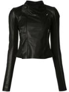Rick Owens Zip Fitted Jacket, Women's, Size: 44, Black, Cupro/lamb Skin/virgin Wool