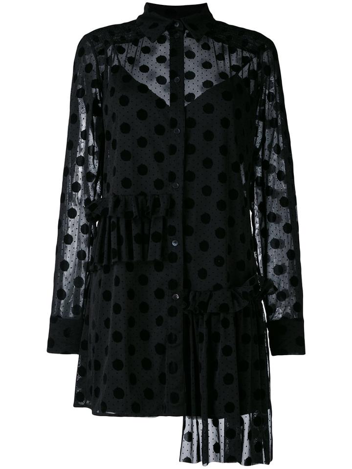 Mcq Alexander Mcqueen - Decon Ruffle Tunic Dress - Women - Polyamide/polyester/spandex/elastane/viscose - 42, Black, Polyamide/polyester/spandex/elastane/viscose
