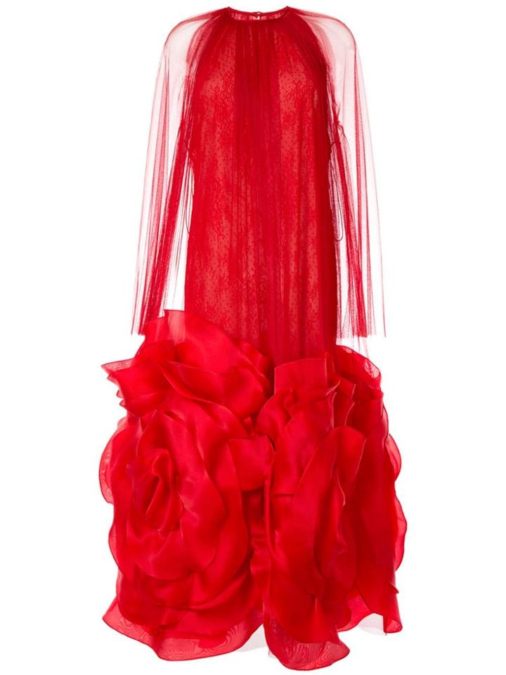 Costarellos Ruffle Flared Maxi Dress