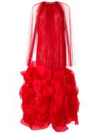 Costarellos Ruffle Flared Maxi Dress