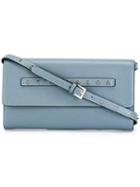 Red Valentino Studded Shoulder Bag, Women's, Blue, Calf Leather