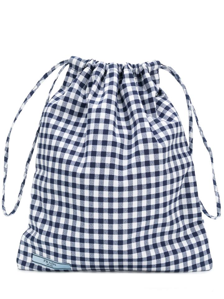 Prada Check Pouch - Blue