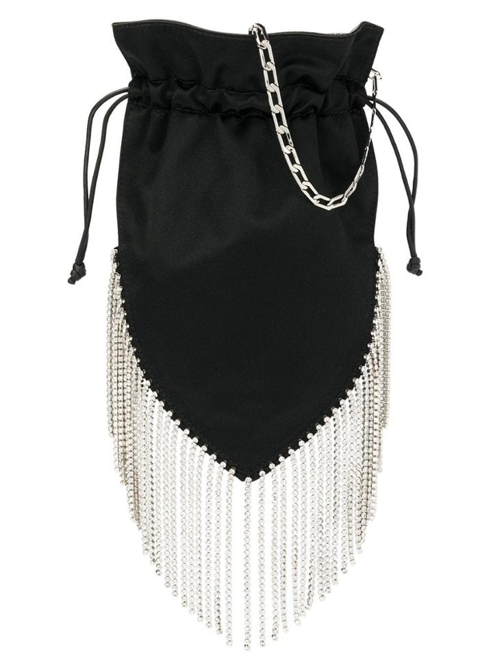 Les Petits Joueurs Fringy Crystal Crossbody Bag - Black
