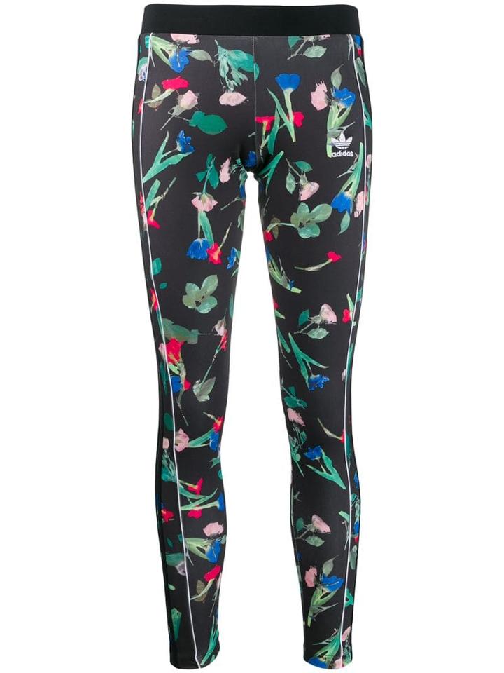Adidas Floral Print Leggings - Black