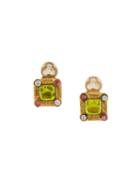 Chanel Vintage Square Gripoix Clip-on Earrings