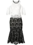 Monique Lhuillier - Cold Shoulder Lace Dress - Women - Silk - 12, Black, Silk