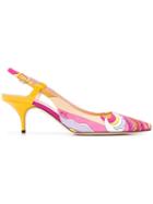 Emilio Pucci Acapulco Print Slingback Pumps - Pink