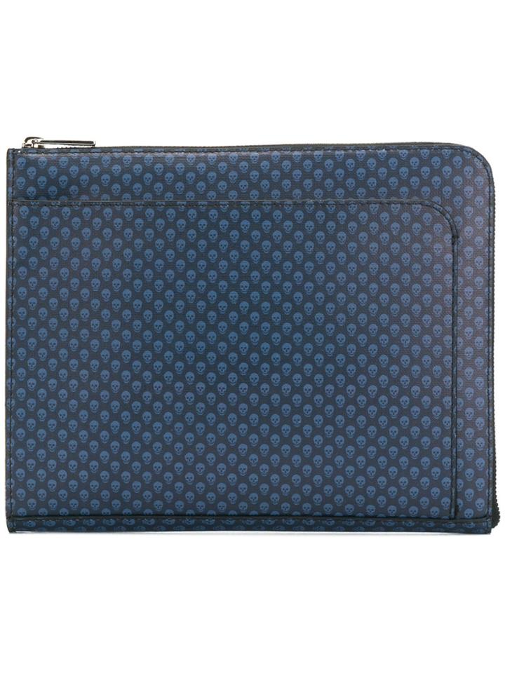 Alexander Mcqueen Small Micro Skull Pouch - Blue