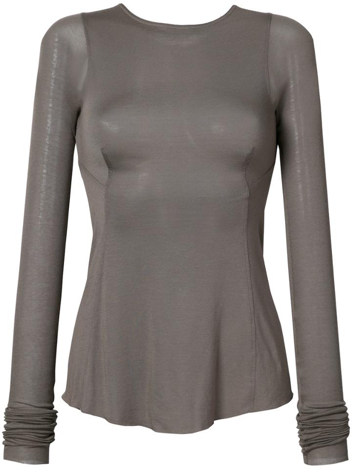 Rick Owens Lilies Backless Flared Top - Brown