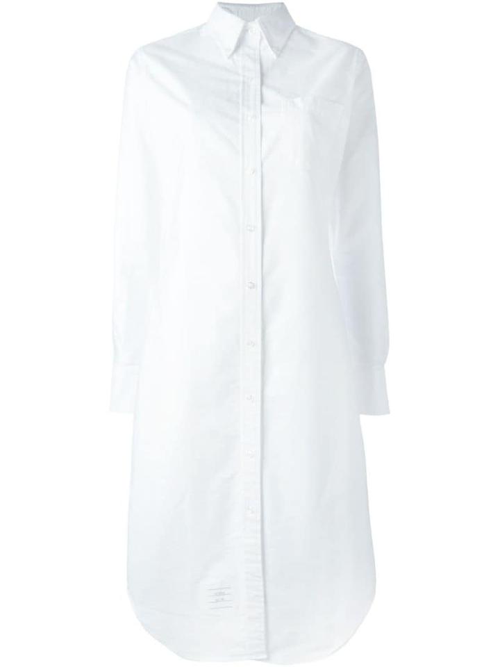 Thom Browne Long Sleeve Button Down Knee Length Shirtdress In Oxford -